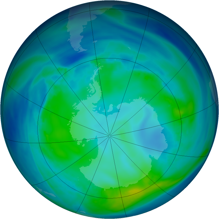 Antarctic ozone map for 02 May 2006